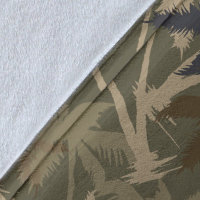 Palm Tree camouflage Fleece Blanket