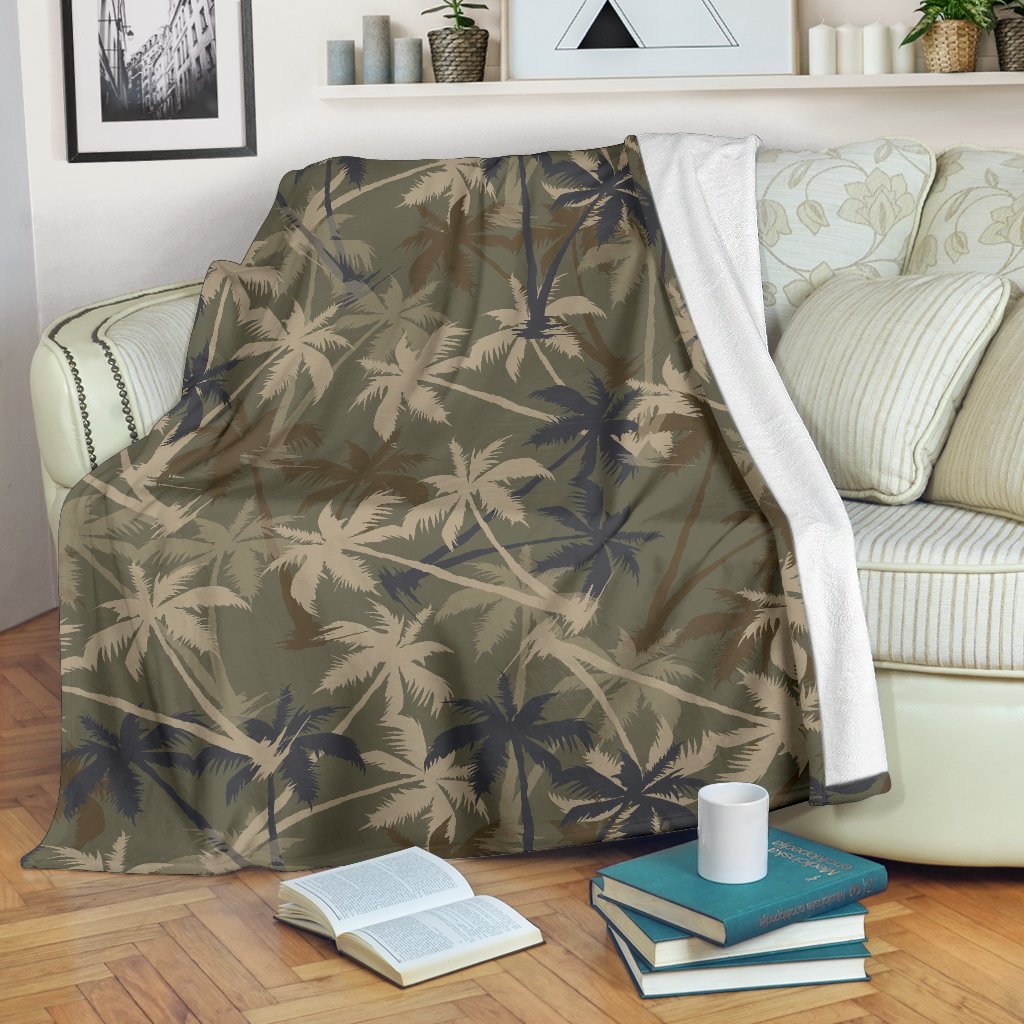 Palm Tree camouflage Fleece Blanket