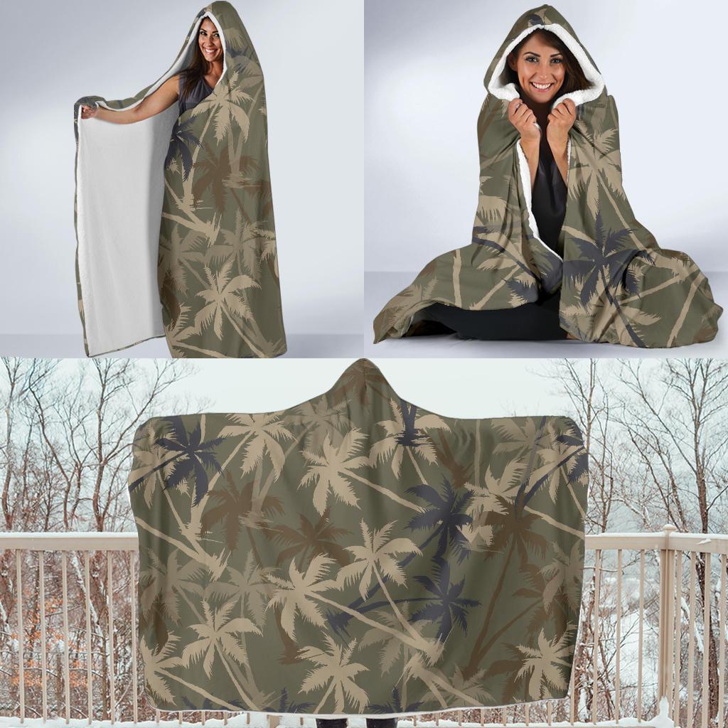 Palm Tree camouflage Hooded Blanket-JORJUNE.COM