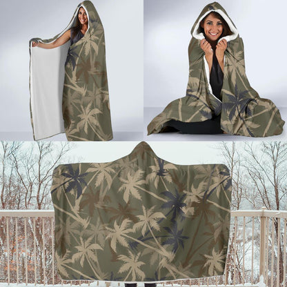 Palm Tree camouflage Hooded Blanket-JORJUNE.COM