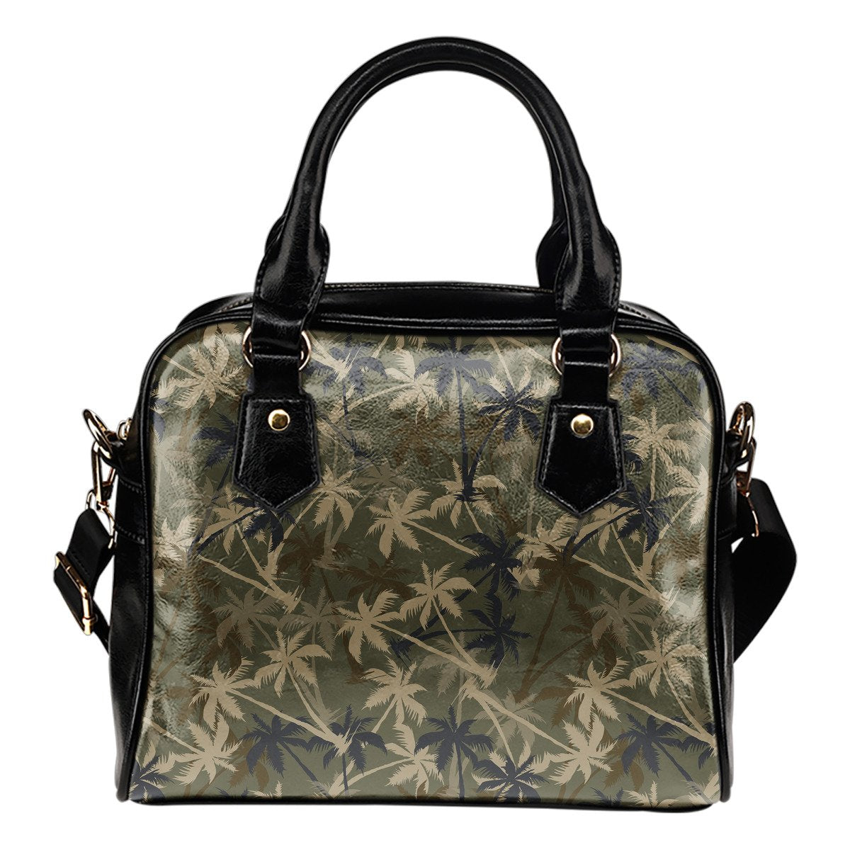 Palm Tree camouflage Leather Shoulder Handbag