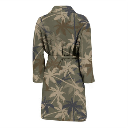 Palm Tree Camouflage Men Bath Robe