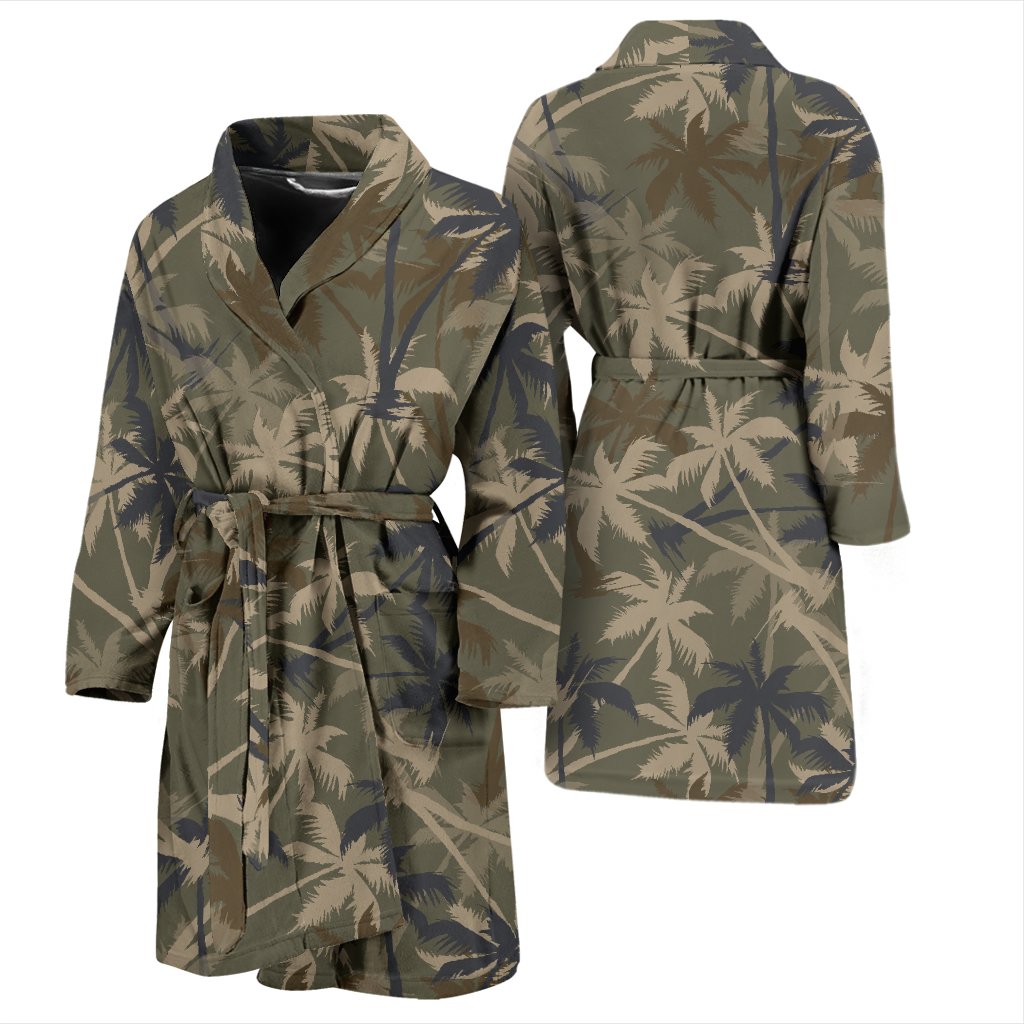 Palm Tree Camouflage Men Bath Robe