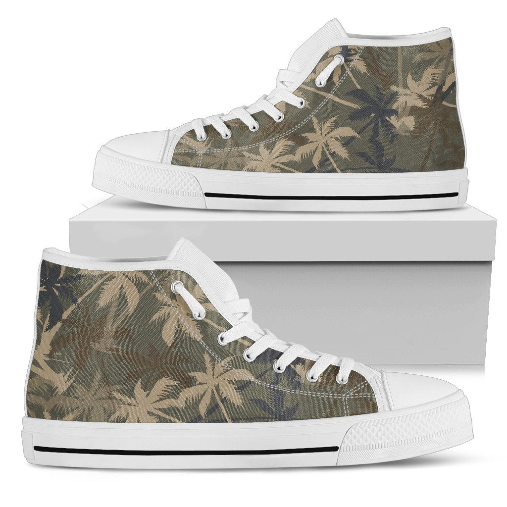 Palm Tree camouflage Men High Top Shoes