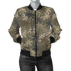 Palm Tree Camouflage Women Casual Bomber Jacket