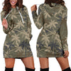 Palm Tree Camouflage Women Hoodie Dress