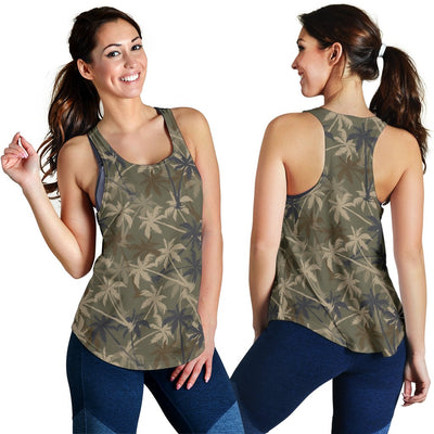 Palm Tree camouflage Women Racerback Tank Top