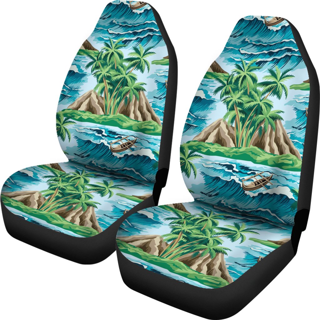 Palm Tree Hawaiian Themed Design Print Universal Fit Car Seat Covers