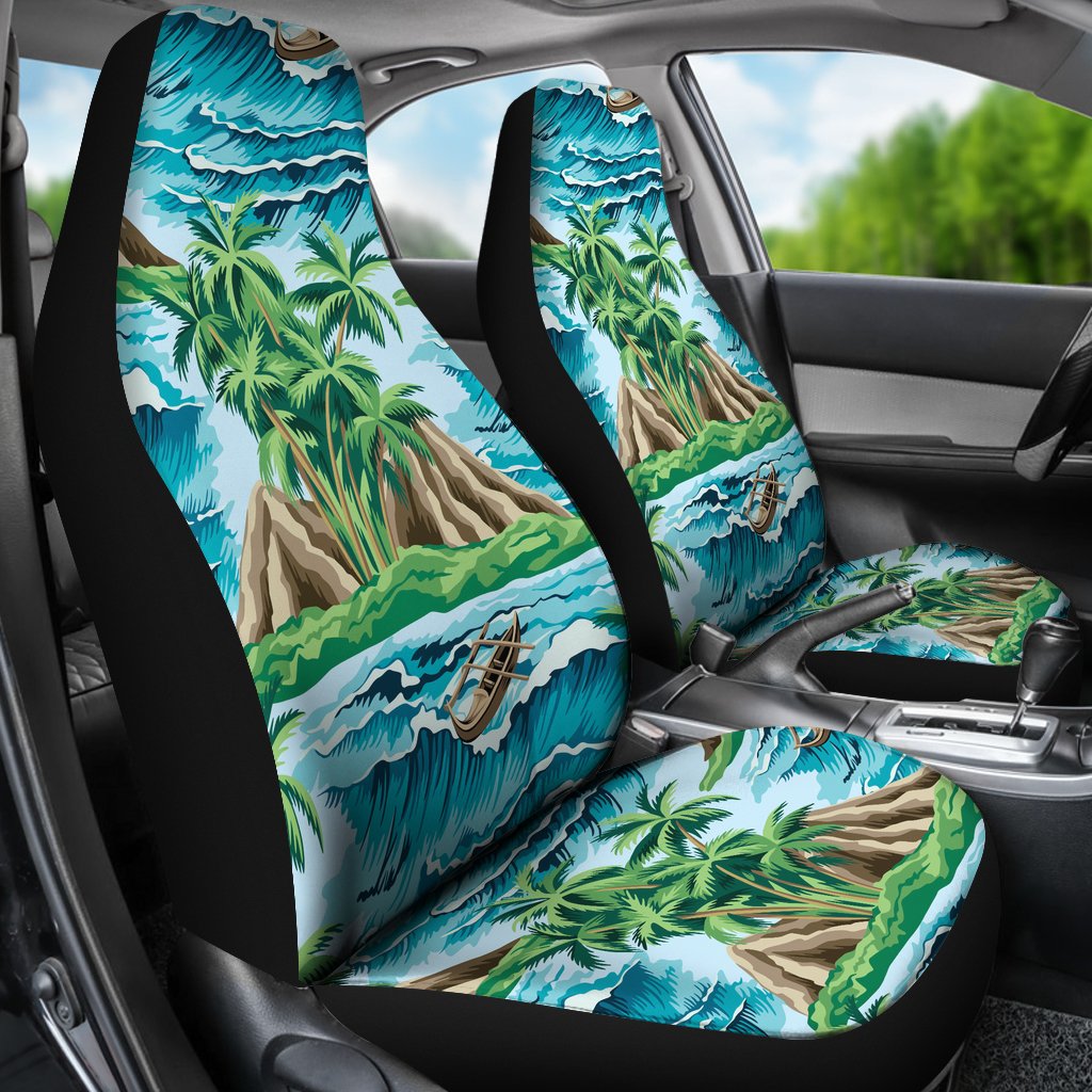 Palm Tree Hawaiian Themed Design Print Universal Fit Car Seat Covers