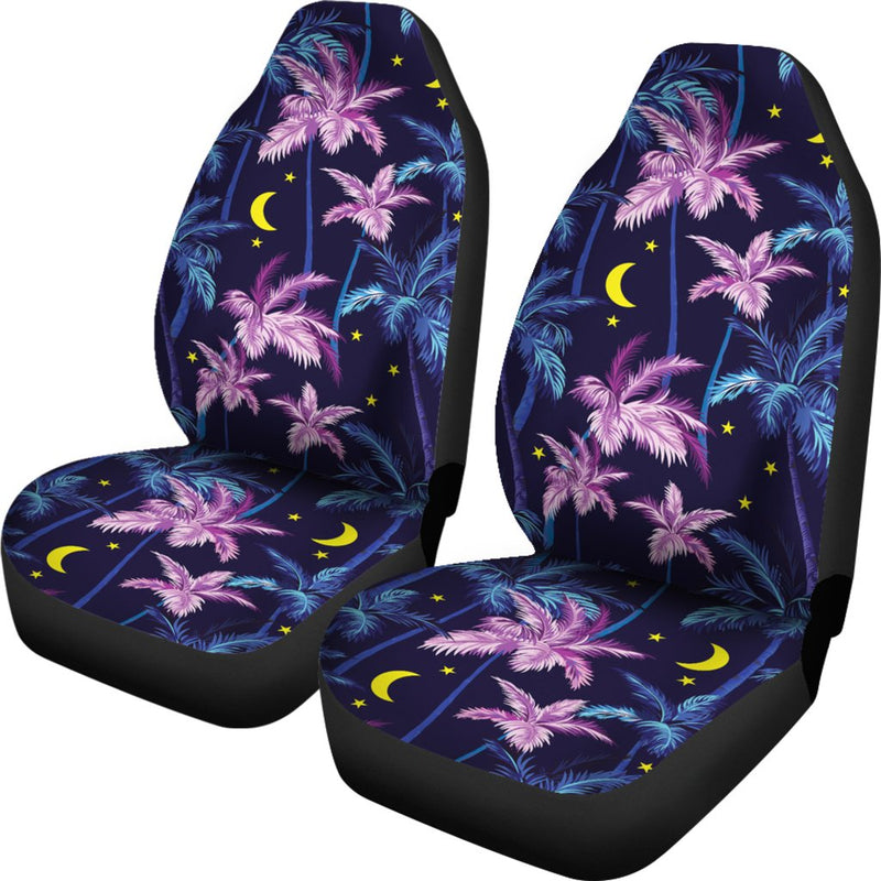 Palm Tree Night Scene Design Print Universal Fit Car Seat Covers