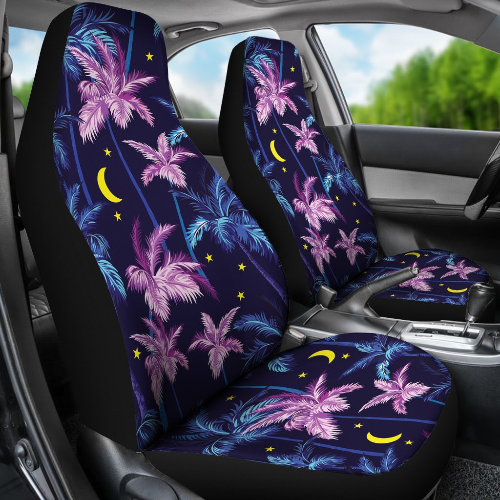 Palm Tree Night Scene Design Print Universal Fit Car Seat Covers
