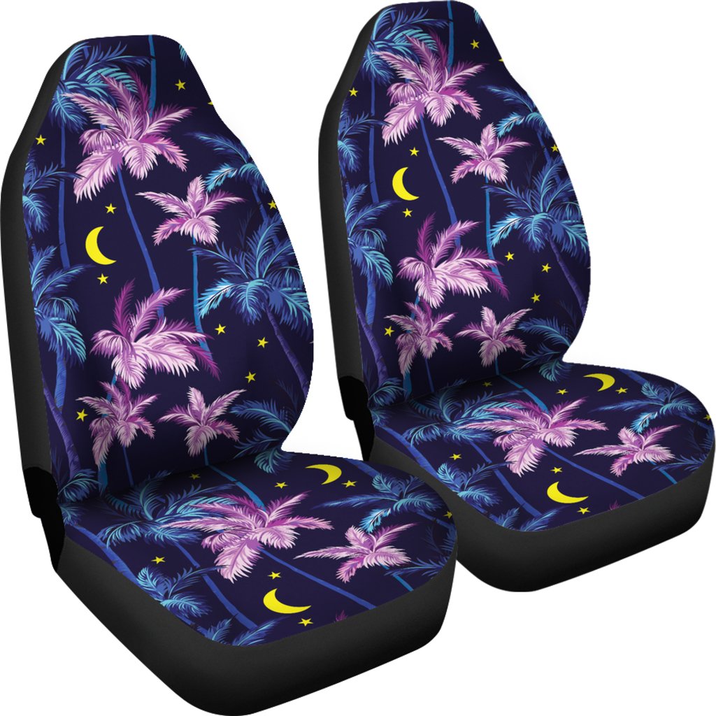 Palm Tree Night Scene Design Print Universal Fit Car Seat Covers