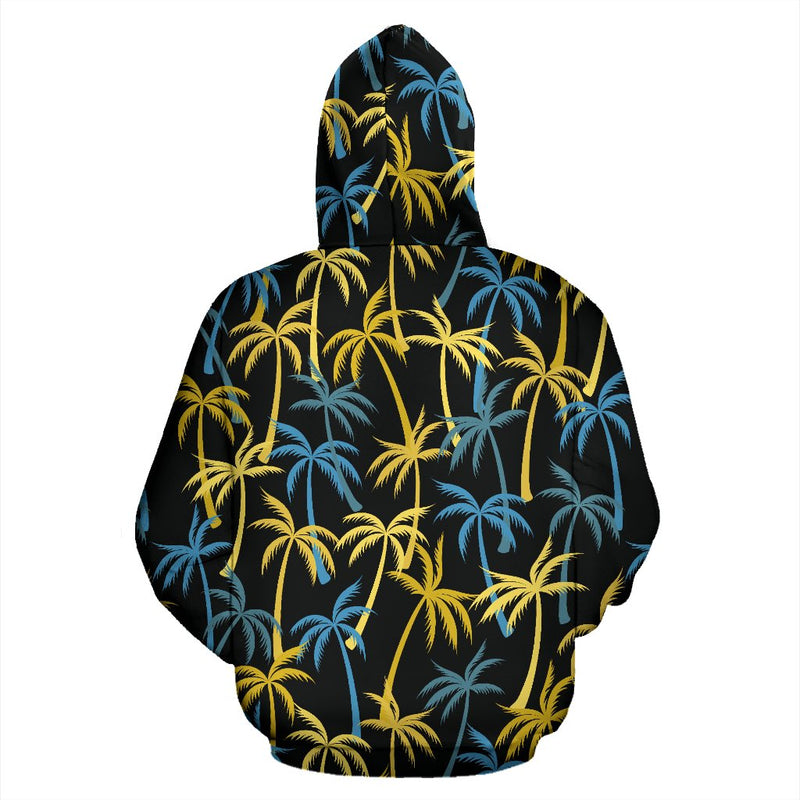 Palm Tree Pattern All Over Zip Up Hoodie