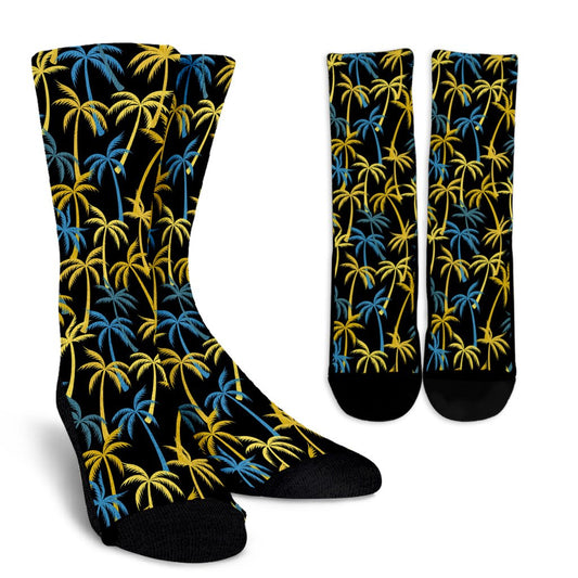 Palm Tree Pattern Crew Socks