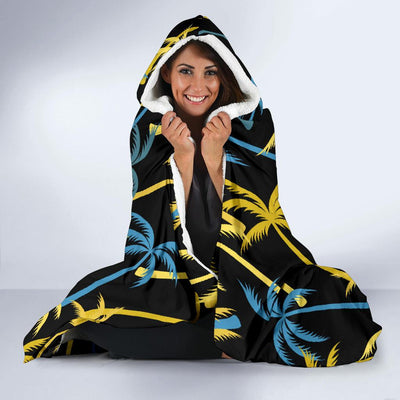 Palm Tree Pattern Hooded Blanket-JORJUNE.COM