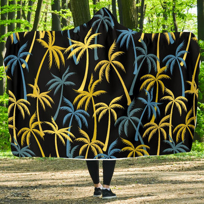 Palm Tree Pattern Hooded Blanket-JORJUNE.COM