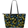 Palm Tree Pattern Large Leather Tote Bag