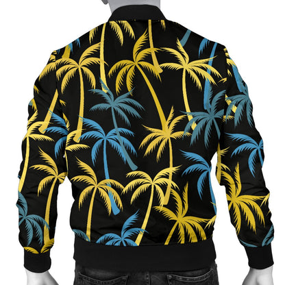 Palm Tree Pattern Men Casual Bomber Jacket