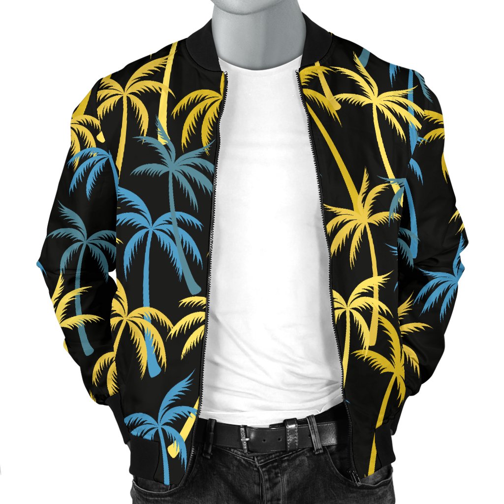Palm Tree Pattern Men Casual Bomber Jacket