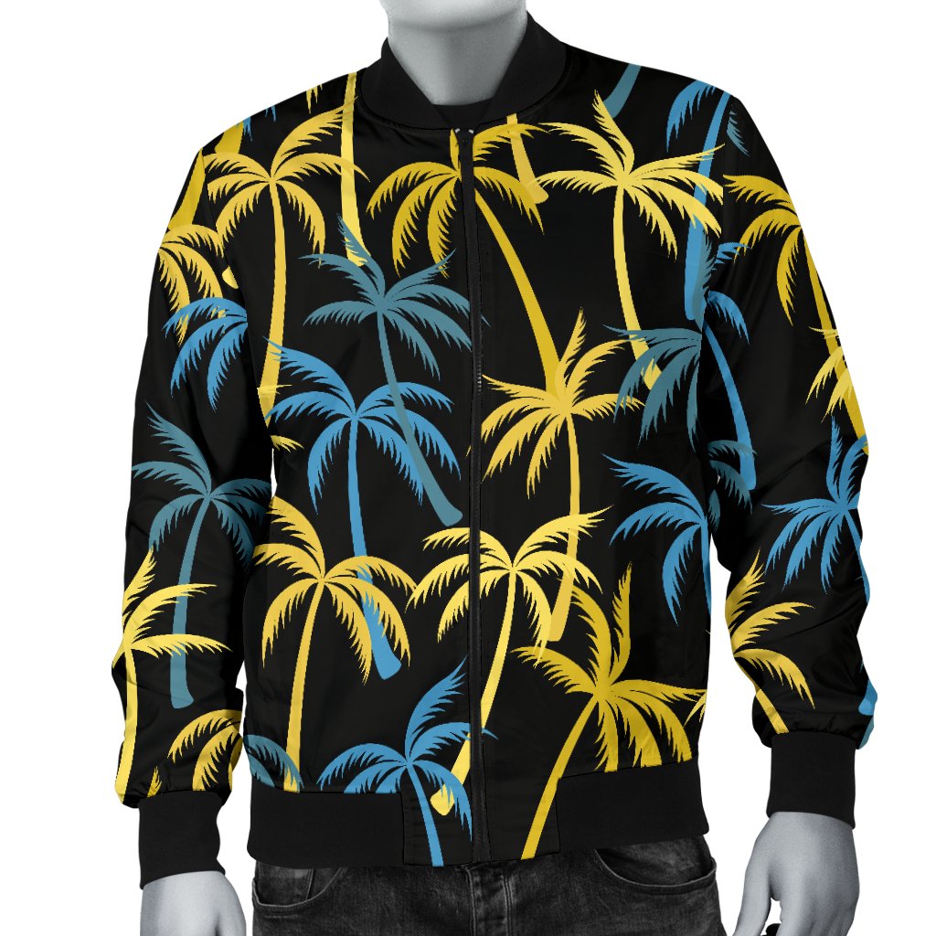 Palm Tree Pattern Men Casual Bomber Jacket