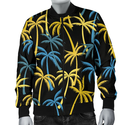 Palm Tree Pattern Men Casual Bomber Jacket