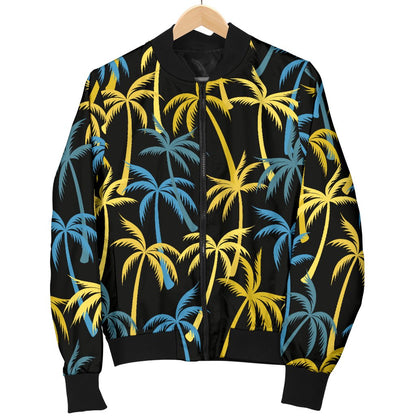 Palm Tree Pattern Men Casual Bomber Jacket