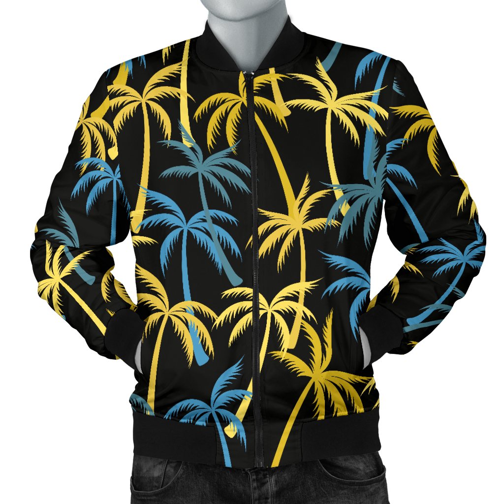 Palm Tree Pattern Men Casual Bomber Jacket