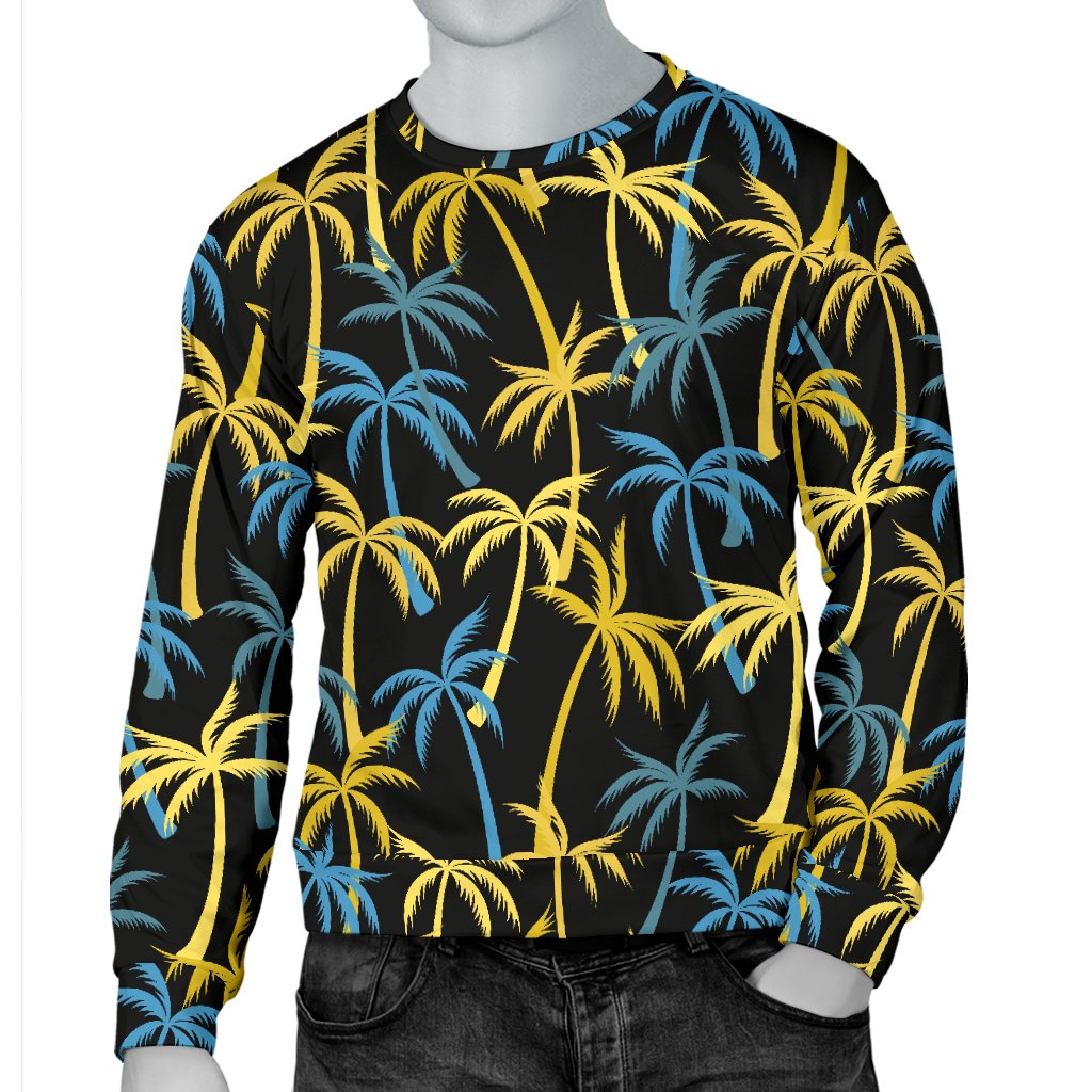Palm Tree Pattern Men Crewneck Sweatshirt