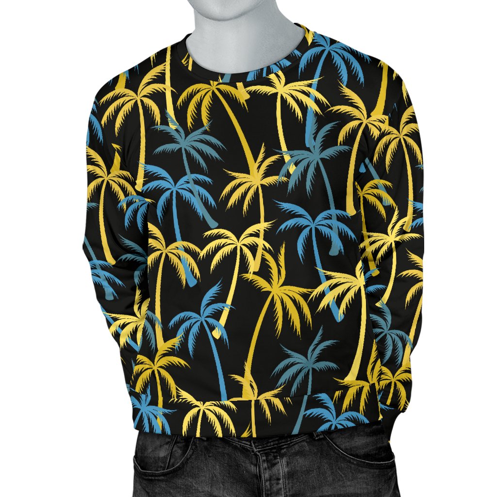 Palm Tree Pattern Men Crewneck Sweatshirt