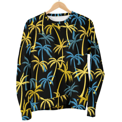 Palm Tree Pattern Men Crewneck Sweatshirt