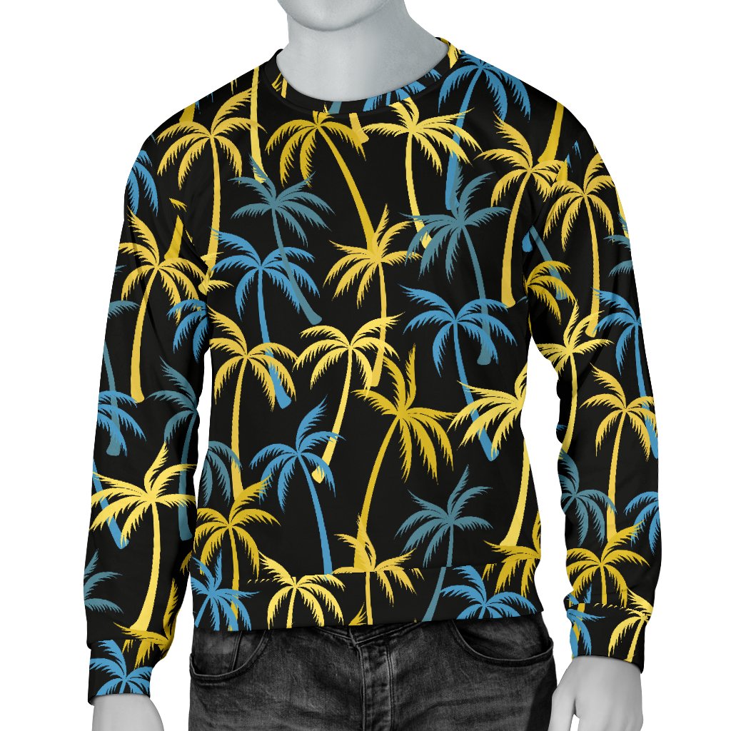 Palm Tree Pattern Men Crewneck Sweatshirt