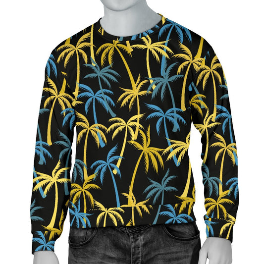 Palm Tree Pattern Men Crewneck Sweatshirt