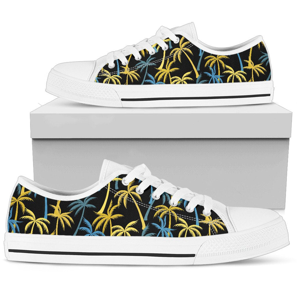 Palm Tree Pattern Men Low Top Shoes