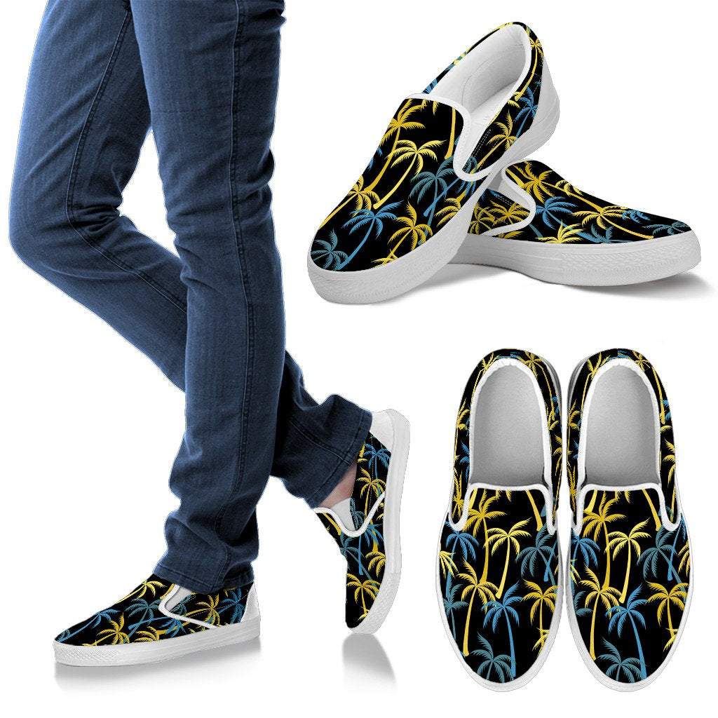 Palm Tree Pattern Men Slip On Shoes