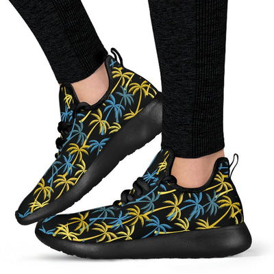 Palm Tree Pattern Mesh Knit Sneakers Shoes