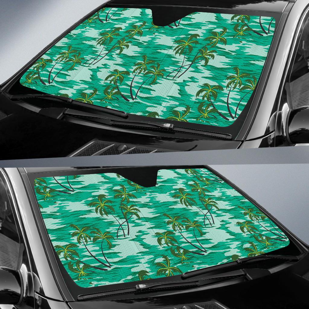 Palm Tree Pattern Print Design A01 Car Sun Shades-JORJUNE.COM
