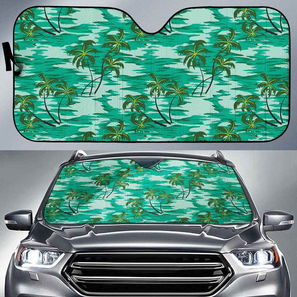 Palm Tree Pattern Print Design A01 Car Sun Shades-JORJUNE.COM
