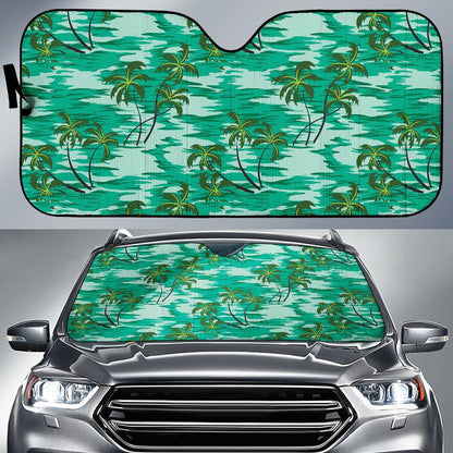 Palm Tree Pattern Print Design A01 Car Sun Shades-JORJUNE.COM