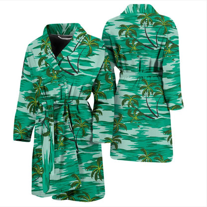 Palm Tree Pattern Print Design A01 Men Bathrobe-JORJUNE.COM