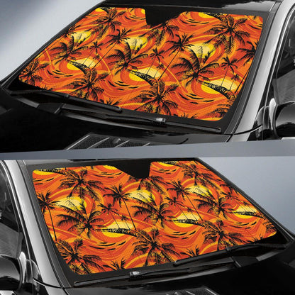 Palm Tree Pattern Print Design A02 Car Sun Shades-JORJUNE.COM