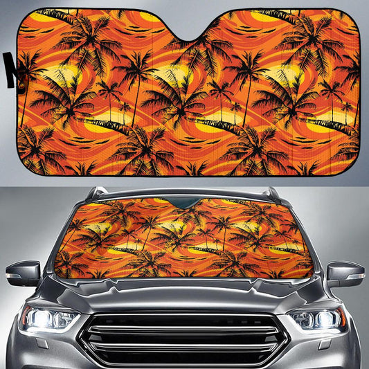 Palm Tree Pattern Print Design A02 Car Sun Shades-JORJUNE.COM