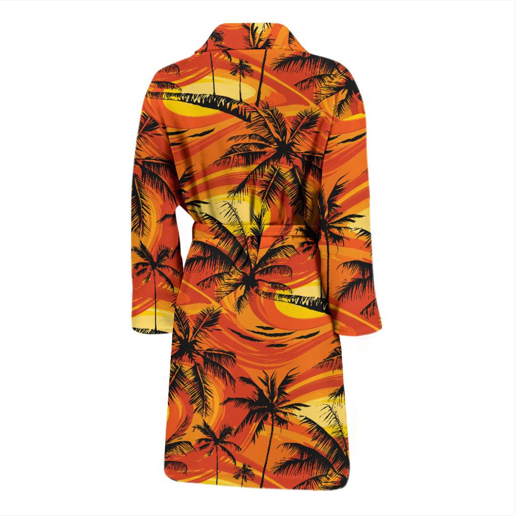 Palm Tree Pattern Print Design A02 Men Bathrobe-JORJUNE.COM