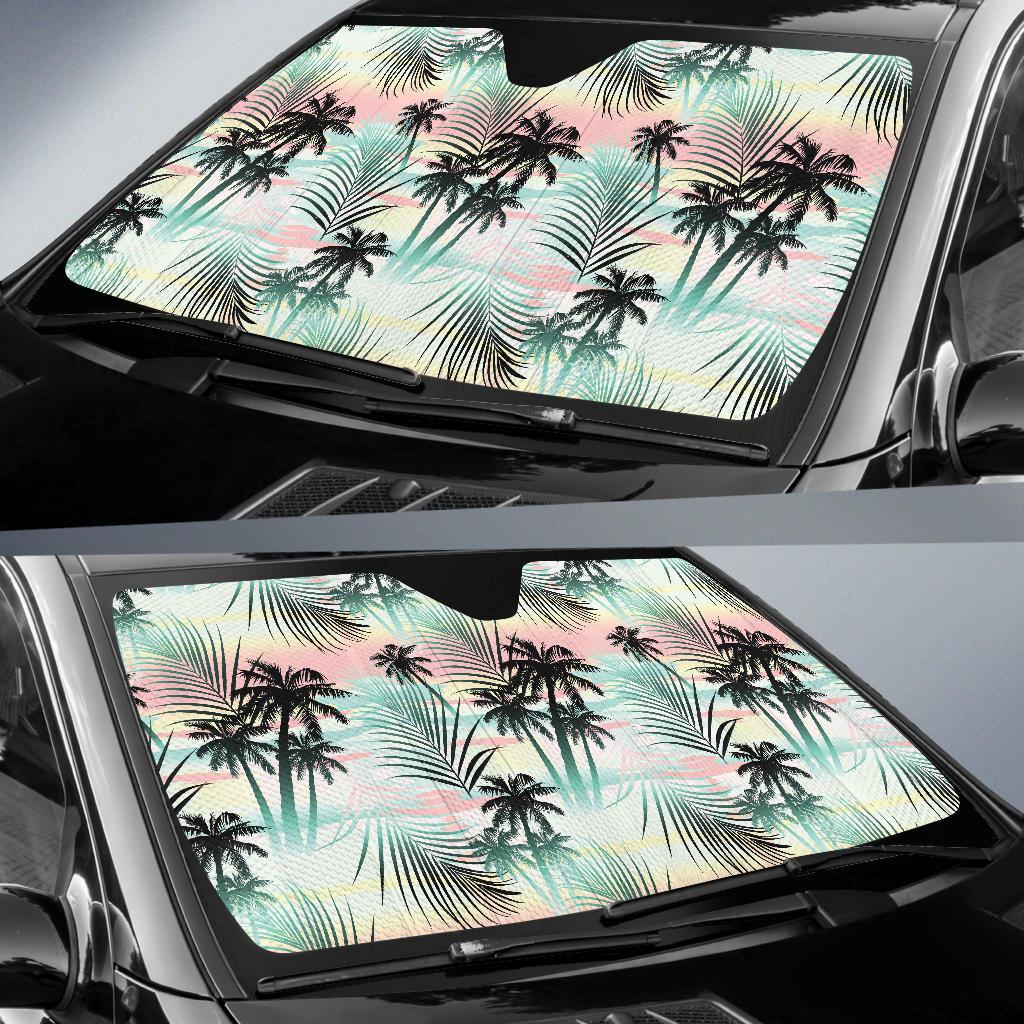 Palm Tree Pattern Print Design A03 Car Sun Shades-JORJUNE.COM