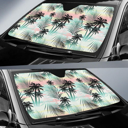 Palm Tree Pattern Print Design A03 Car Sun Shades-JORJUNE.COM