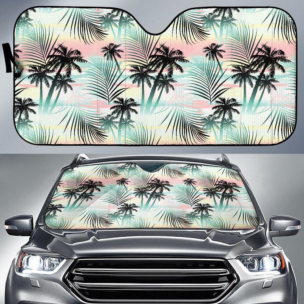 Palm Tree Pattern Print Design A03 Car Sun Shades-JORJUNE.COM