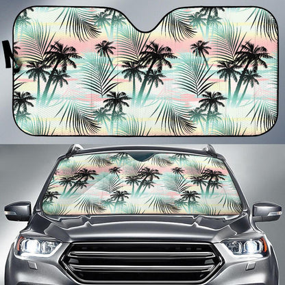 Palm Tree Pattern Print Design A03 Car Sun Shades-JORJUNE.COM