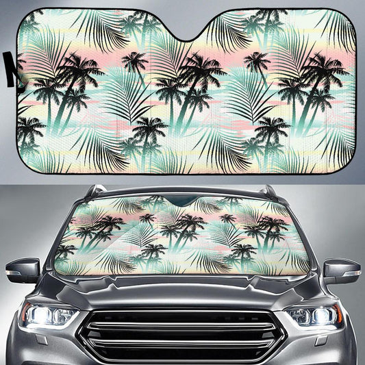 Palm Tree Pattern Print Design A03 Car Sun Shades-JORJUNE.COM