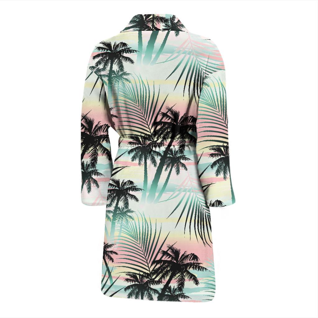 Palm Tree Pattern Print Design A03 Men Bathrobe-JORJUNE.COM