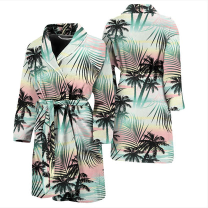 Palm Tree Pattern Print Design A03 Men Bathrobe-JORJUNE.COM