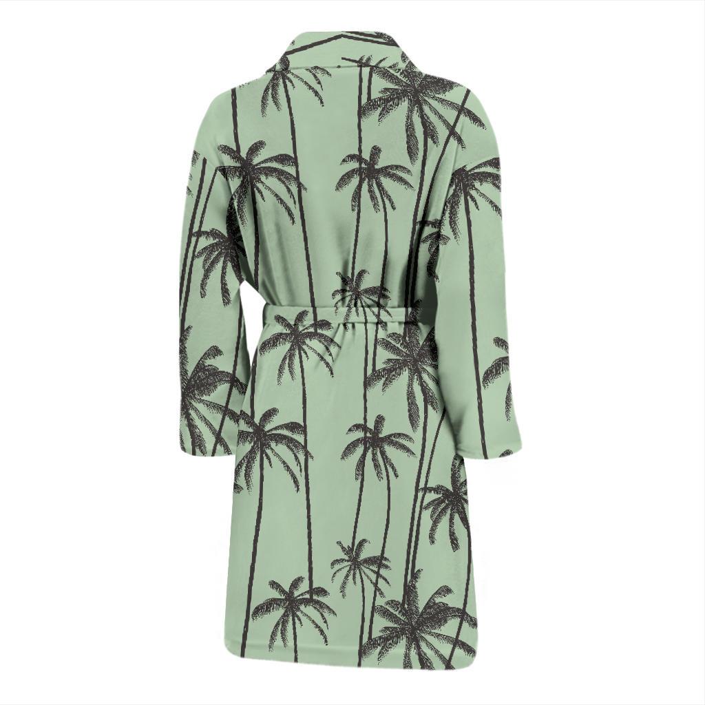 Palm Tree Pattern Print Design A04 Men Bathrobe-JORJUNE.COM